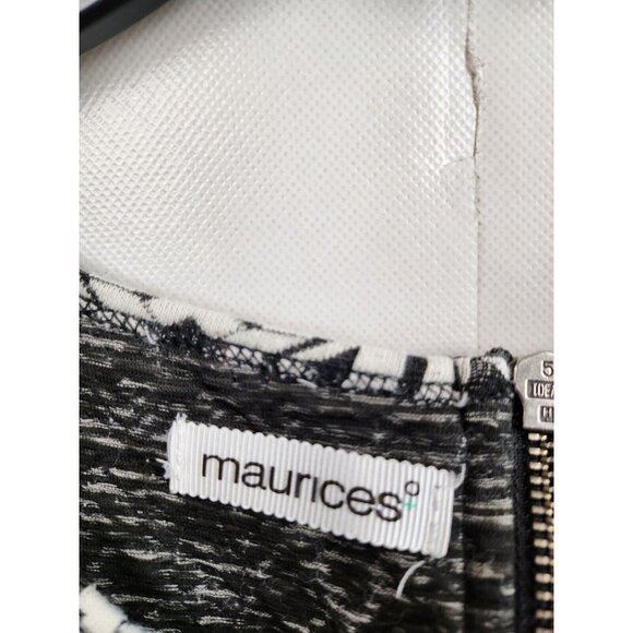 maurices Black White Jacquard Textured Tunic Mini Dress Plus Size 0X - Picture 3 of 8